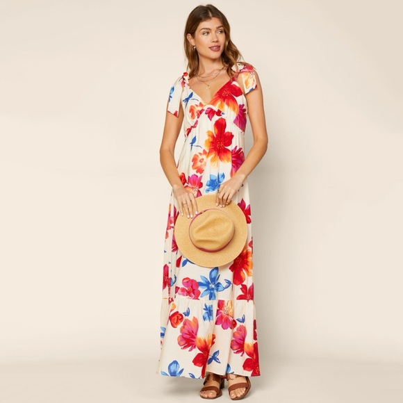 SKIES ARE BLUE Clothing Women Flora Floral Maxi Sleeveless Dress in Size Medium - Picture 5 of 11